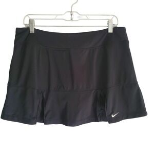 Nike Dri-FIT Skort Women L‎ Black Tennis Golf Built-In Shorts Pleat 405196-010